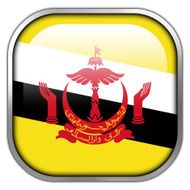 Brunei Flag square glossy button