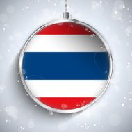Merry Christmas Silver Ball with Flag Thailand N3
