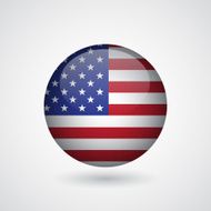 Glossy sphere with american flag