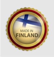 Made in Finland Finnish Flag (Vector Art)