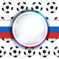 Cover with a soccer ball and the Russian flag