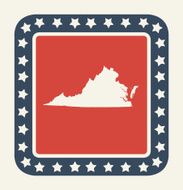 Virginia American state button