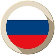 Russia Flag Button Icon Modern