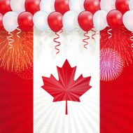 Canada Day background Maple Leaf and balloons N3