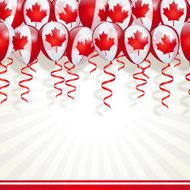 Canada Day background Maple Leaf balloons