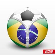 soccer ball inside Brazil symbol