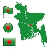Bangladesh map &amp; flag
