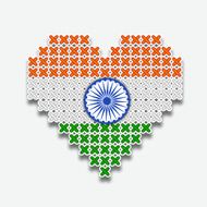 Stylish heart shape in national flag colors for Independence Day