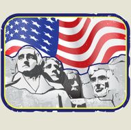Retro Mount Rushmore travel sticker