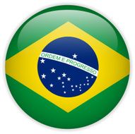 Brazil Flag Glossy Button N4