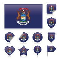 Michigan flag set