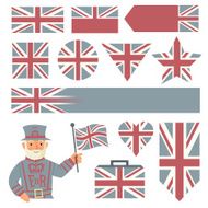 Faded UK flags