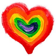 Gay and LGBT rainbow colors heart Handmade Textured