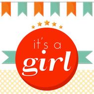 It&#039;s a girl - birthday card N2