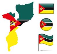 Mozambique map &amp; flag