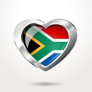 Heart South African flag chrome