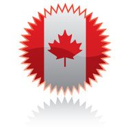 Sticker with Canadian flag