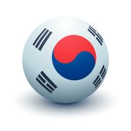 South Korea Flag Sphere Vector