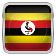 Glossy Button - Flag of Uganda N4
