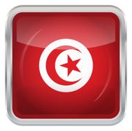 Glossy Button - Flag of Tunisia N4