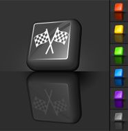 racing flags 3D button design