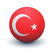 Turkey Flag Sphere Vector