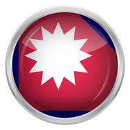 Glossy Button - Flag of Nepal N4
