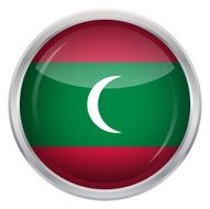 Glossy Button - Flag of Maldives N4