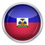Glossy Button - Flag of Haiti N4