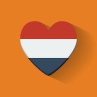 Heart-shaped icon with flag of Netherlands