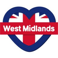 Love England collection vector West Midlands Heart and Flag