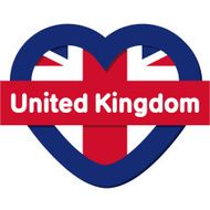 Love England collection vector United Kingdom Heart and Flag
