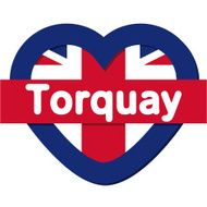 Love England collection vector Torquay Heart and Flag
