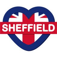 Love England collection vector Sheffield Heart and Flag