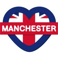 Love England collection vector Manchester Heart and Flag