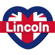 Love England collection vector Lincoln Heart and Flag