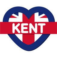 Love England collection vector Kent Heart and Flag N2