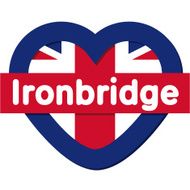 Love England collection vector Ironbridge Heart and Flag