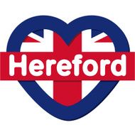 Love England collection vector Hereford Heart and Flag