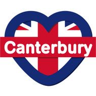 Love England collection vector Canterbury Heart and Flag