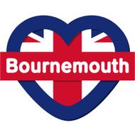 Love England collection vector Bournemouth Heart and Flag
