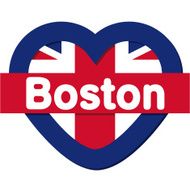 Love England collection vector Boston Heart and Flag