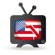 Retro TV with screen Falling America vector illustration