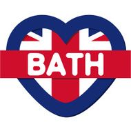 Love England collection vector Bath Heart and Flag N2