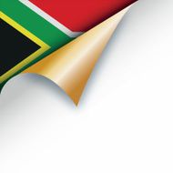 Page curl revealing South africa flag