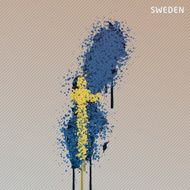 Sweden Flag Color Paint Graffiti Map Grunge