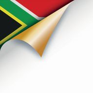 Page curl revealing South africa flag N2