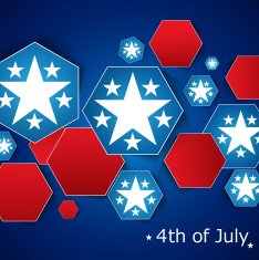 4th of July American Independence Day circle in Flag blue