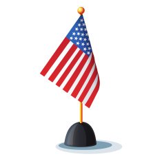 American flag on the stand