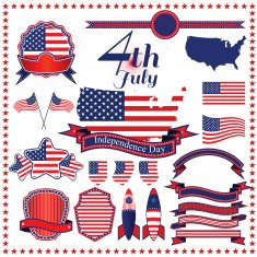 independence day badge label element vector illustration eps10